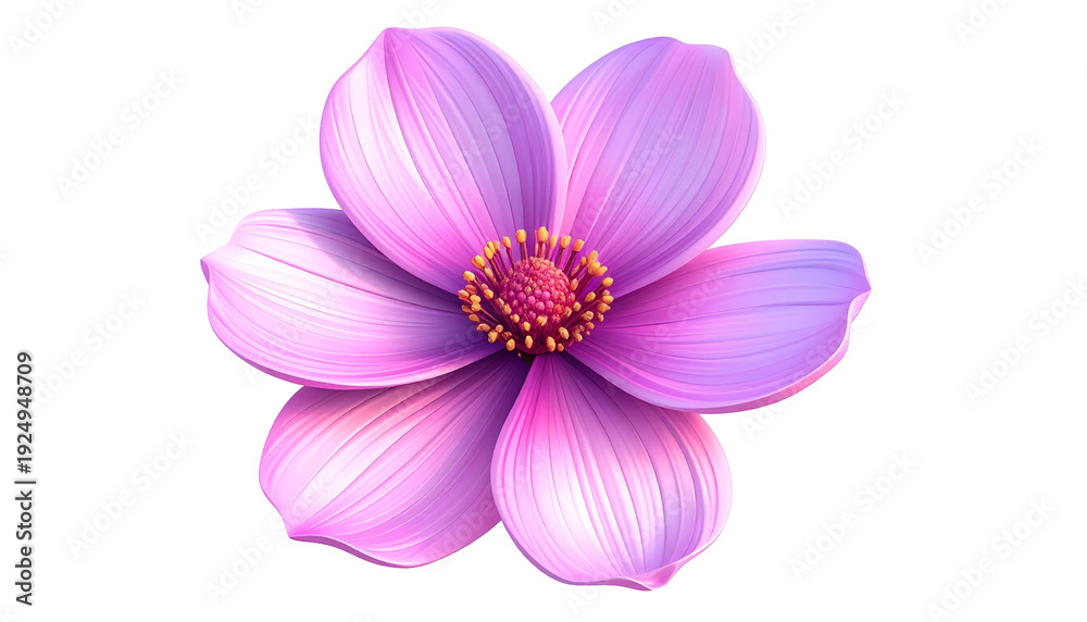Fototapeta premium A close-up, digitally rendered flower with delicate, layered petals in soft pinks