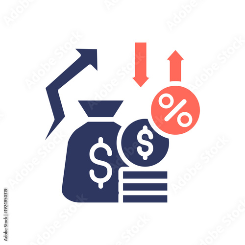 Interest Rate glyph color icon