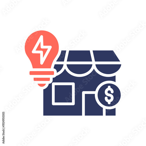 Market Power glyph color icon
