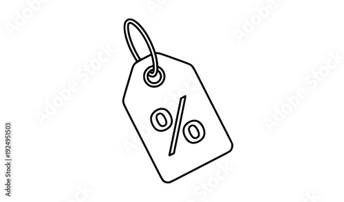 Discount Price Tag Icon – Special Offer Line Vector Illustration
