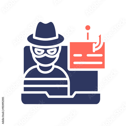 Data Theft glyph color icon