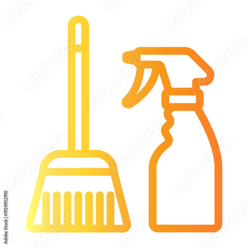 cleaning tools Line Gradient Icon