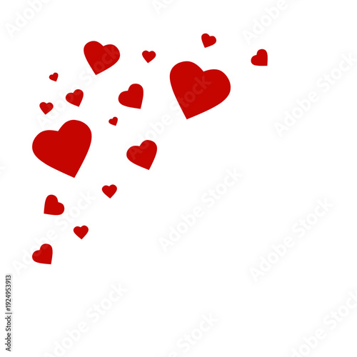 Love Heart Border Corner Red