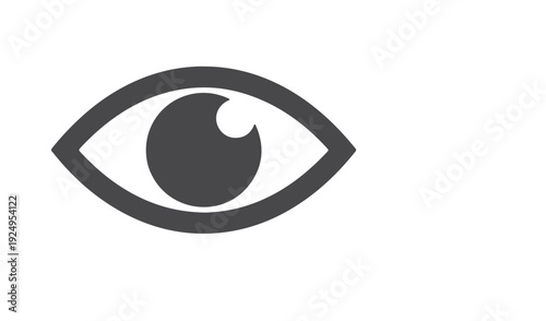 Eye icon. Black vector illustration.