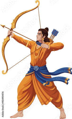 Ram Navami Lord Rama with Dhanush and Arrow Design 