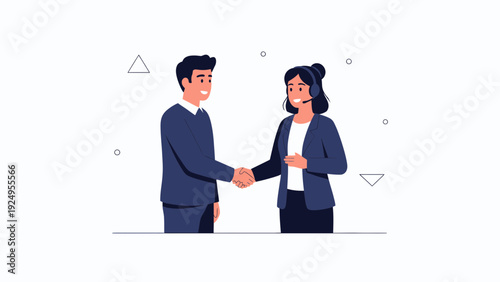 Business Partnership Handshake: Client and Support Agent Agreement