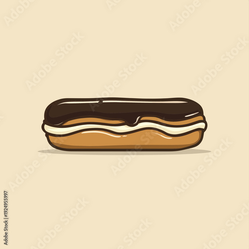 Chocolate Eclair Pastry with Cream Filling