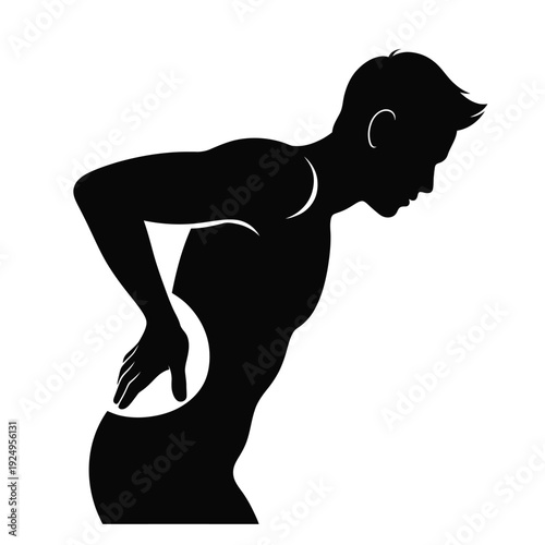 Athlete performing a stretching exercise with head tilted back and arms extended. isolated on white background, Vector, illustration