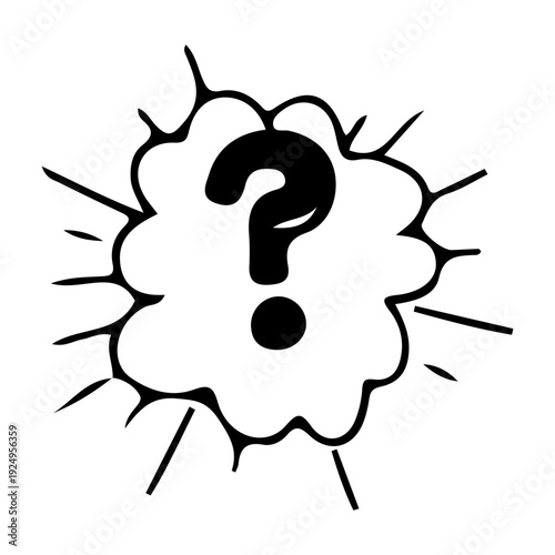 Question Mark Comic Burst Icon
