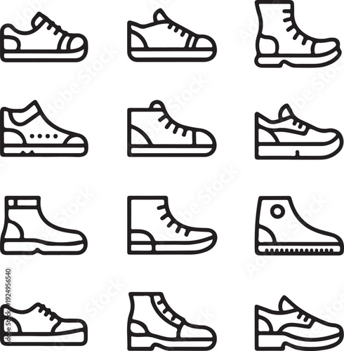 Sneakers Shoes Line Icon