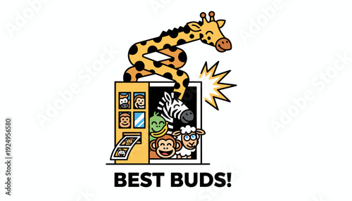 Best Buds Vending Machine Dispensing Giraffe and Other Animals.