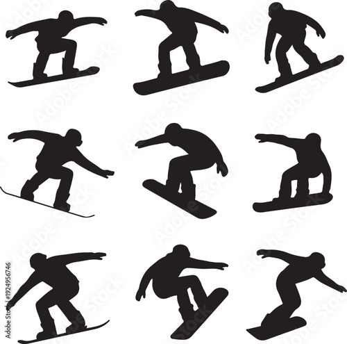 snowbard silhouettes