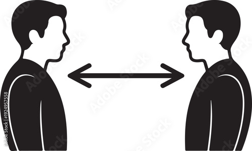 Social Distancing 2 meter and 6 Feet pictogram. Coronavirus 2019-nCoV. Corona virus Concepts. Coronavirus covid-19 outbreak prevention. People keeping distance. Distance sign protection