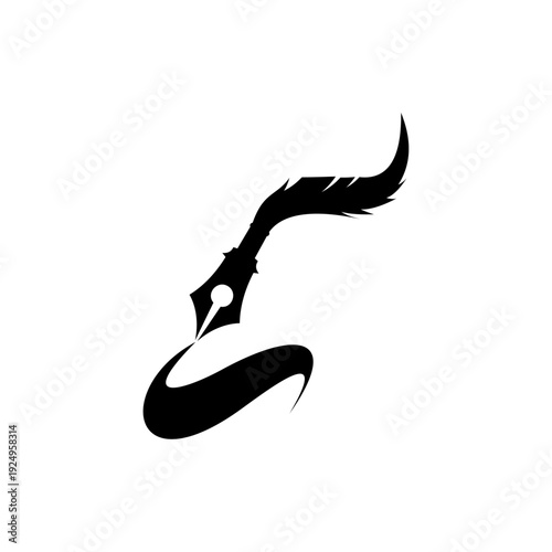 Chicken feather vector icon and line strokes