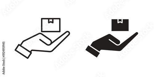 Hand holding box icon