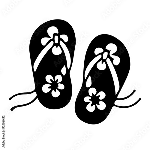 Black Flip Flops Icon