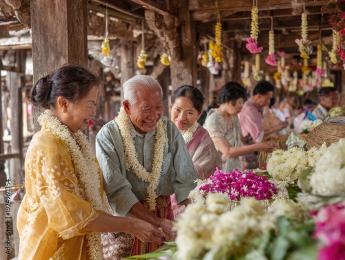 Community Flower Market Scene