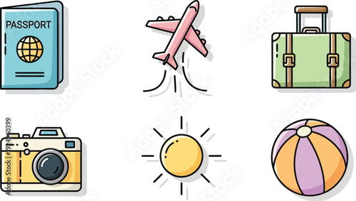 Travel and vacation icons