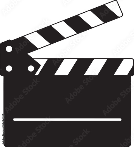 silhouette movie film clapperboard icon for cinema and video production vector design
