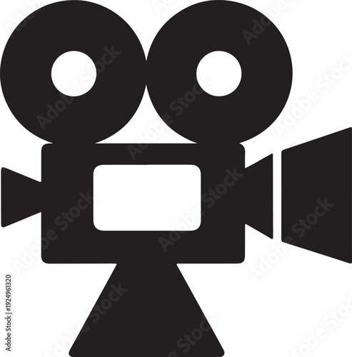 Vintage film camera silhouette vector icon,Classic Film Camera Symbol
