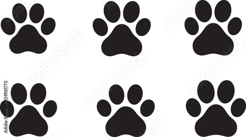 Dog Paw Print Black Silhouette Icon,Animal Paw Footprint Symbol Vector Illustration