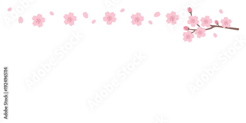 春のバナーイラスト　春の花　背景イラスト　フレーム　春素材