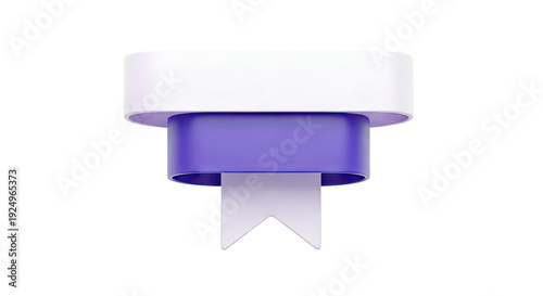 3D Render of a Purple Ribbon or Bookmark Icon