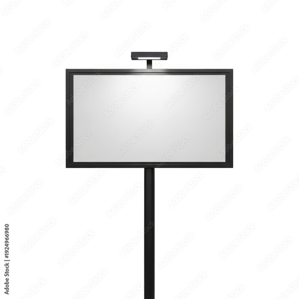 Obraz premium Blank billboard sign on a stand isolated on transparent background