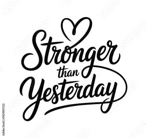 Inspirational graphic showing progress and resilience with a heart symbol. isolated on white background, Vector, illustration