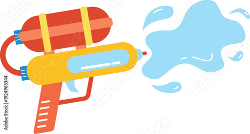 Summer holiday activity symbols set Water Gun