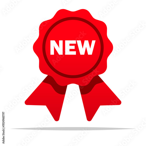 New ribbon badge vector isolated illustration