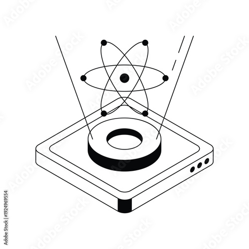 3D Printer Building Atomic Model Structure.