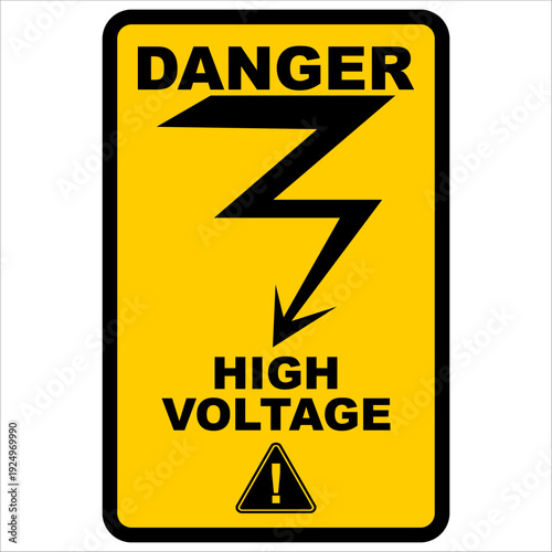 Danger, high voltage, sign vector