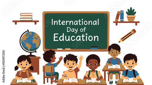 International Day of Education Celebration vector illustration