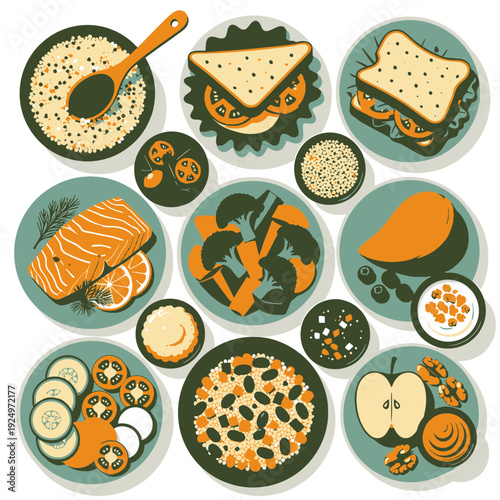 Healthy Breakfast Options vector illustration