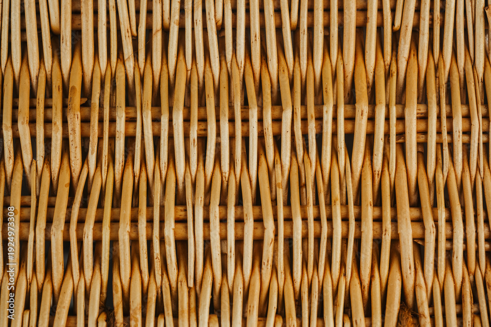 Fototapeta premium Brown wicker weave texture for furniture or rustic interior background