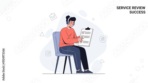 Customer Service Agent with Checklist, Service Review Success, Positive Feedback