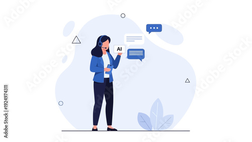 AI Chatbot Assistant Helping Customer Service, Digital Communication