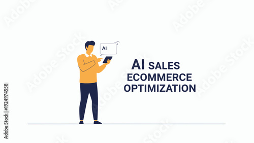 AI Sales Ecommerce Optimization: Person Using Tablet for Business Growth