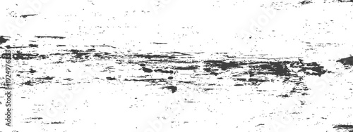 Distressed Grunge Horizontal Texture Overlay Black and White Vector Background with Rough Scratches and Speckles