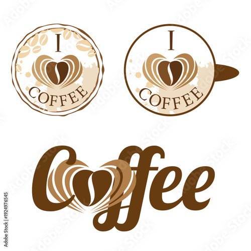 Coffee stamps and decoration element