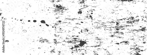 Abstract Black and White Grunge Distress Texture Overlay Background with Ink Splatters and Scratches