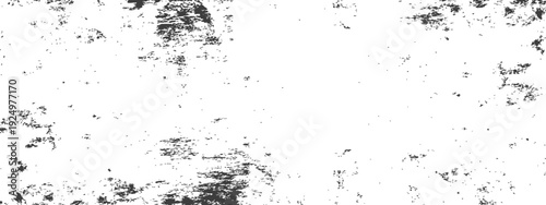 Grunge distressed overlay texture with black ink splatters on white background, abstract monochrome vintage scratch effect