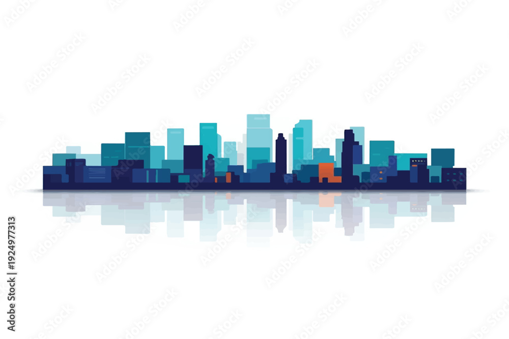 Obraz premium City skyline vector illustration with buildings and towers