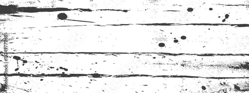Distressed Grunge Background Texture with Horizontal Lines Ink Splatters and Halftone Dots in Black and White