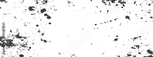 Black and white grunge ink splatter texture with abstract paint stains and distressed overlay effect