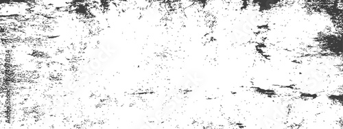 Distressed Grunge Texture Overlay Effect Black and White Rough Surface Vector Background
