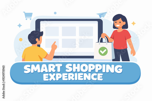 People enjoying smart shopping experience on a digital e-commerce platform