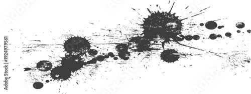 Dynamic Black Ink Splatter and Grunge Texture Vector Background
