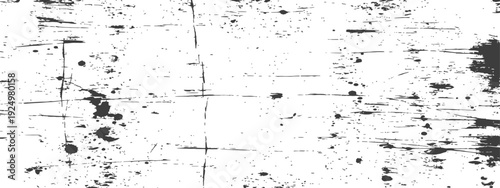 Black and white grunge texture distressed background with scratches and ink splatters vintage effect